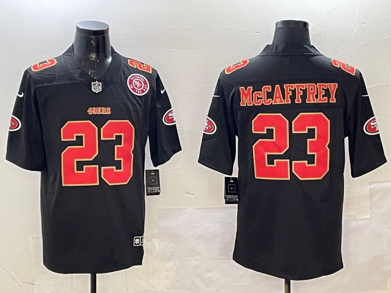 Men San Francisco 49ers #23 Mccaffrey Black gold Fashion 2025 Nike Limited NFL Jersey style 4